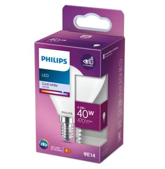 PHILIPS LED stikla 40W E14 Auksti