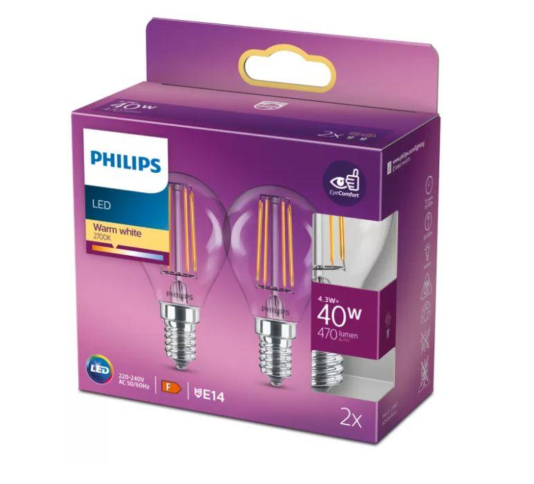 PHILIPS LED stikla 40W P45 E14