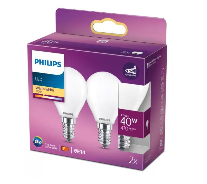 PHILIPS LED stikla 40W P45 E14