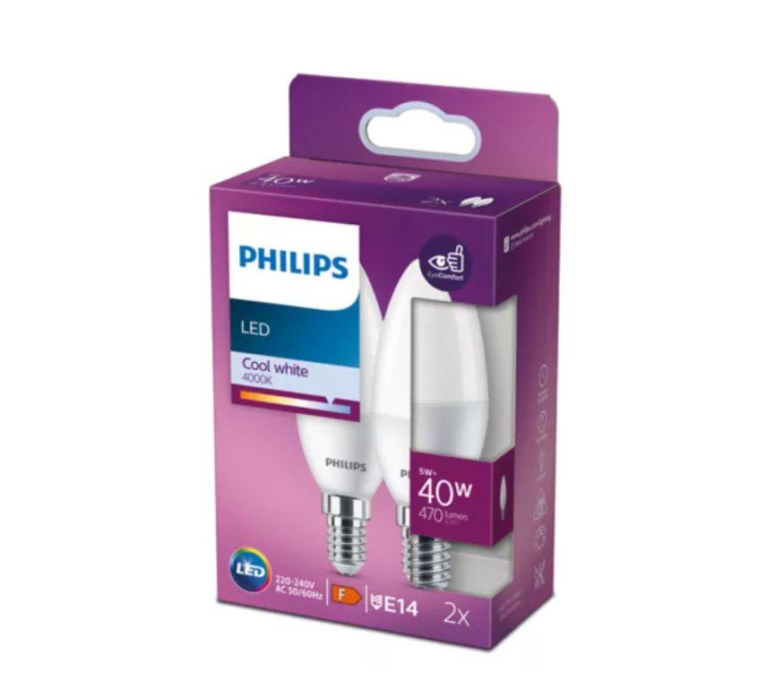 PHILIPS LED 40W B35 E14 Auksti