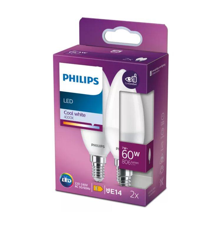 PHILIPS LED 60W B38 E14 Auksti