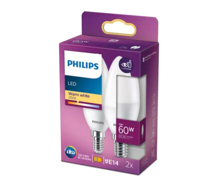 PHILIPS LED 60W B38 E14 Silti