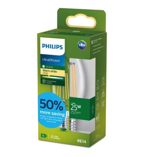 PHILIPS LED stikla 25W B35 E14