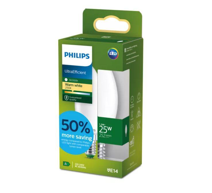 PHILIPS LED stikla 25W B35 E14