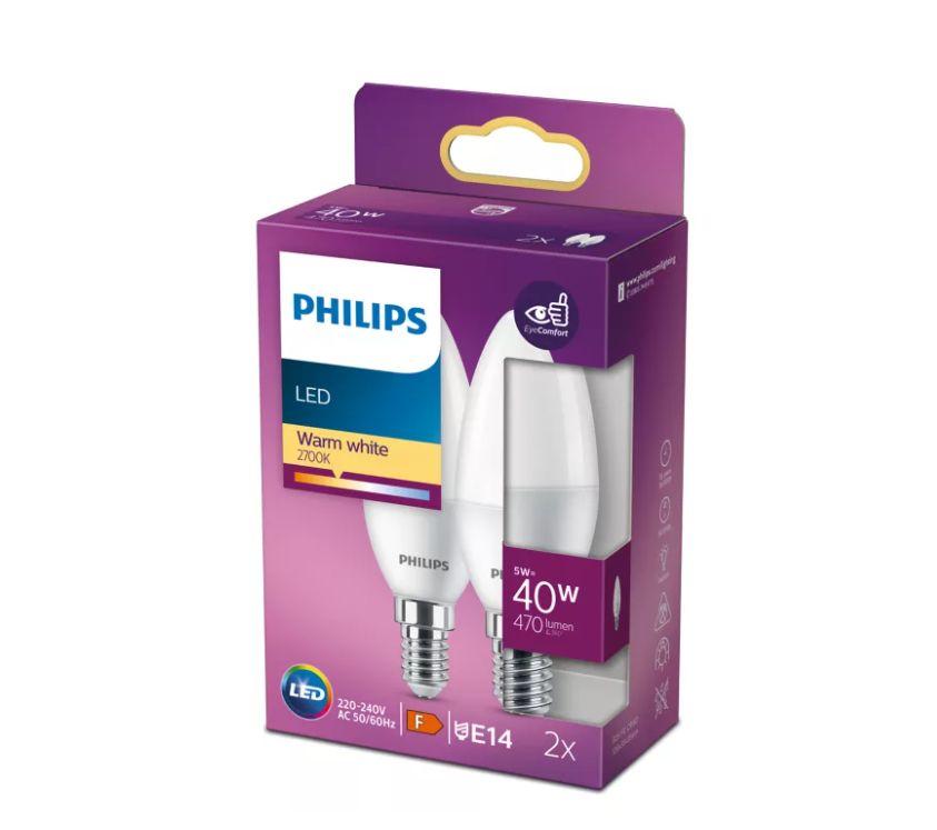 PHILIPS LED stikla 40W E14 Auksti
