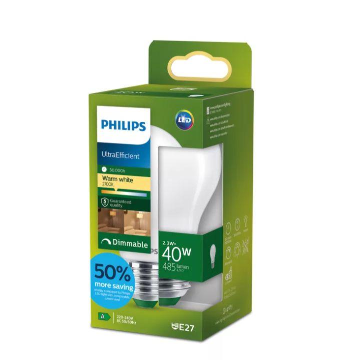 PHILIPS LED stikla 40W A60 E27