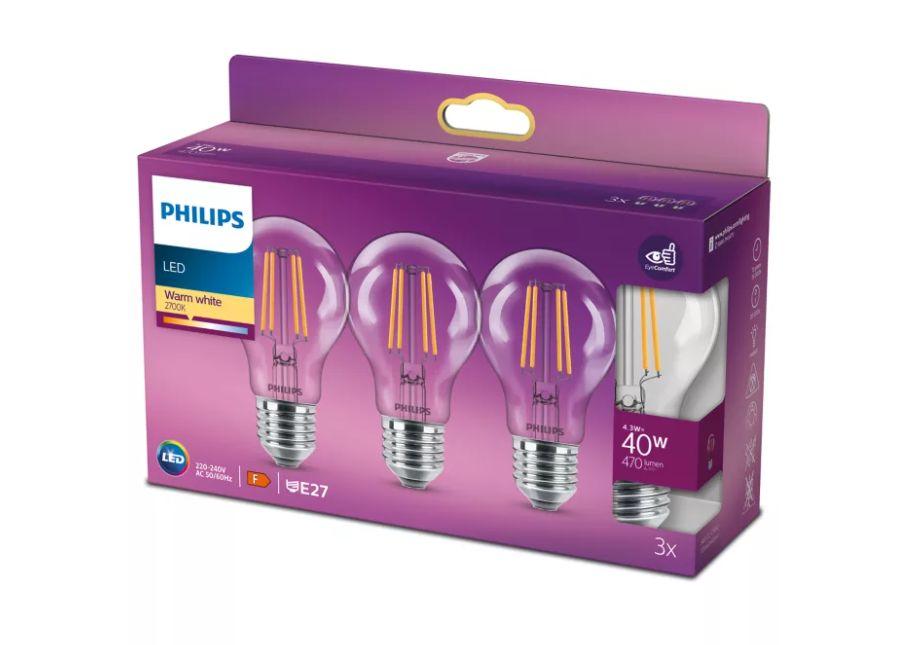 PHILIPS LED stikla 40W A60 E27