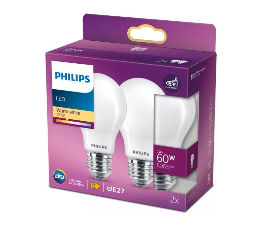 PHILIPS LED stikla 60W A60 E27
