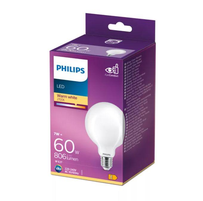 PHILIPS LED stikla 60W G95 E27