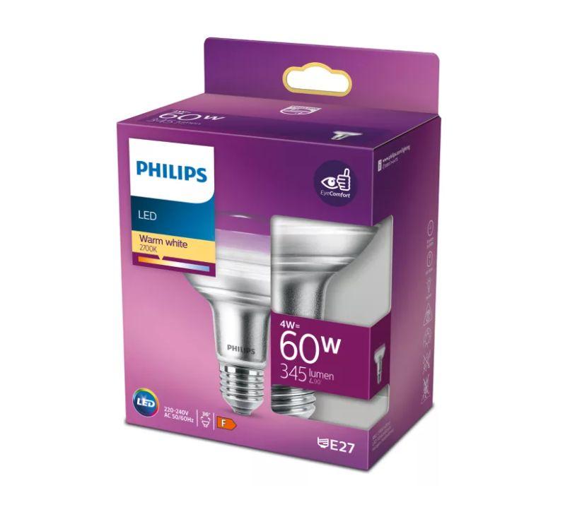 PHILIPS LED stikla 60W R80 E27