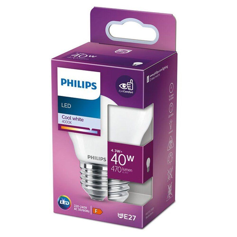 PHILIPS LED stikla 40W E27 Auksti