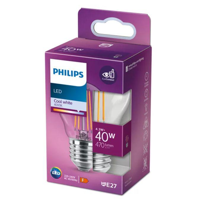 PHILIPS LED stikla 40W P45 E27