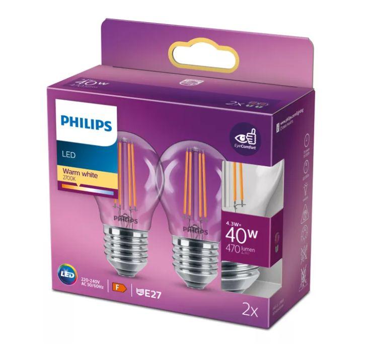 PHILIPS LED stikla 40W P45 E27