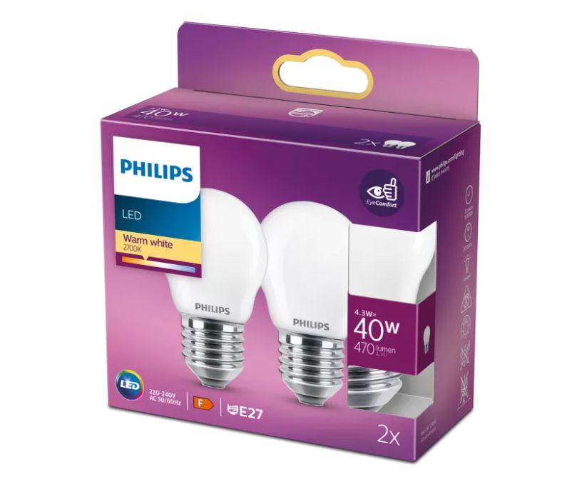 PHILIPS LED stikla 40W P45 E27