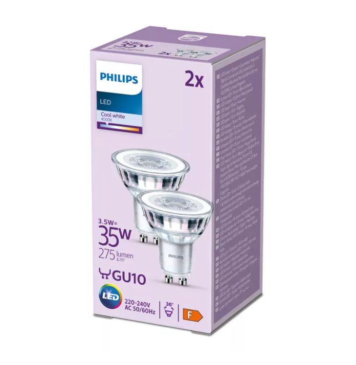 PHILIPS LED stikla 35W GU10 Auksti