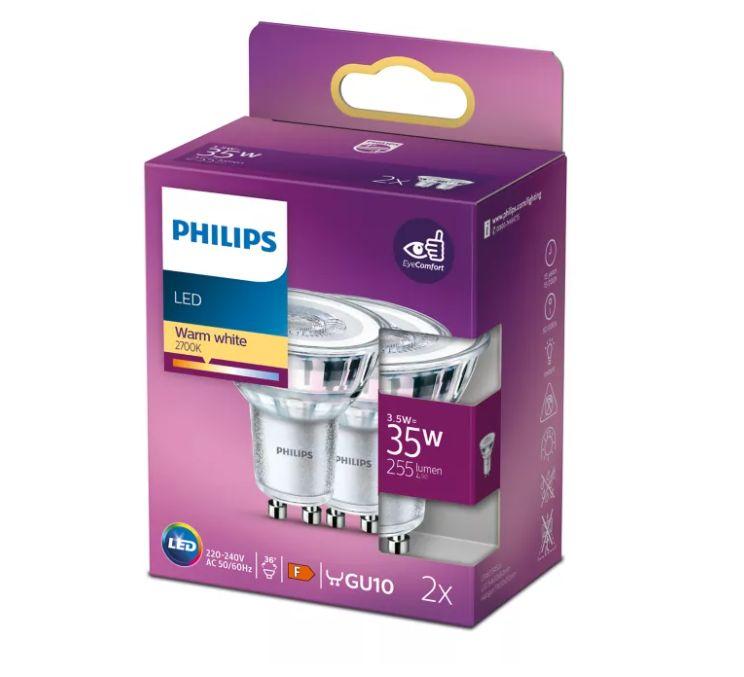 PHILIPS LED stikla 35W GU10 Silti