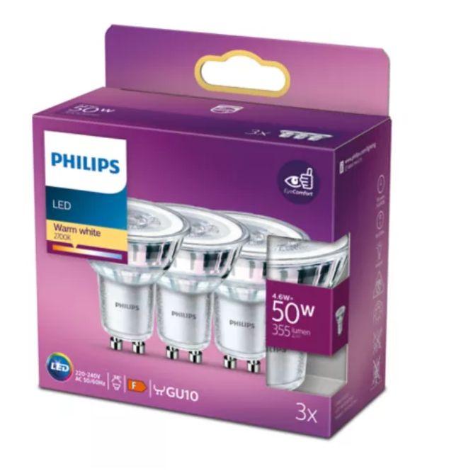 PHILIPS LED stikla 50W GU10 Silti