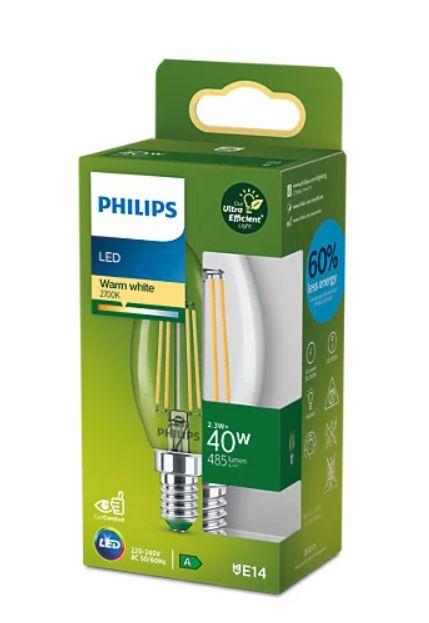 PHILIPS LED stikla 40W B35 E14