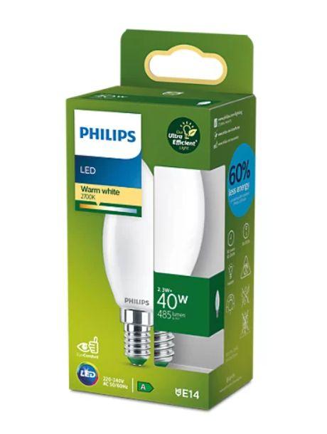 PHILIPS LED stikla 40W B35 E14