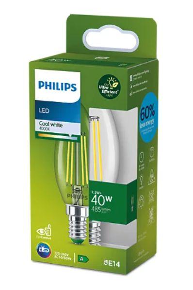 PHILIPS LED stikla 40W B35 E14
