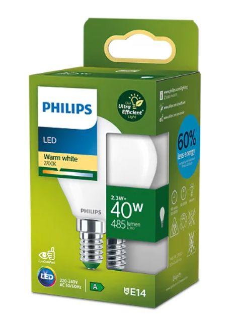 PHILIPS LED stikla 40W P45 E14