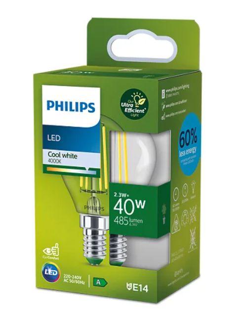 PHILIPS LED stikla 40W P45 E14