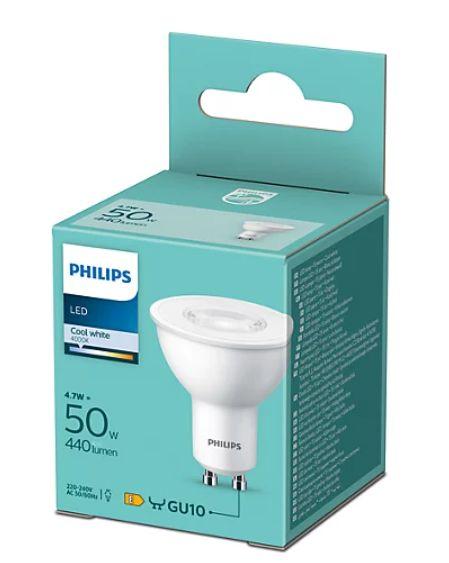 PHILIPS LED 50W GU10 Auksti balta