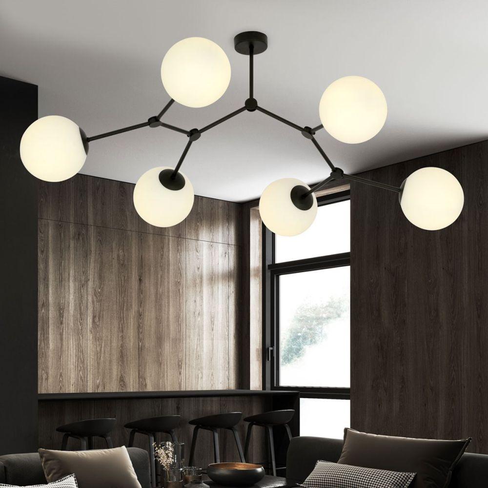 Emibig griestu gaismeklis Space 6xE14 melns