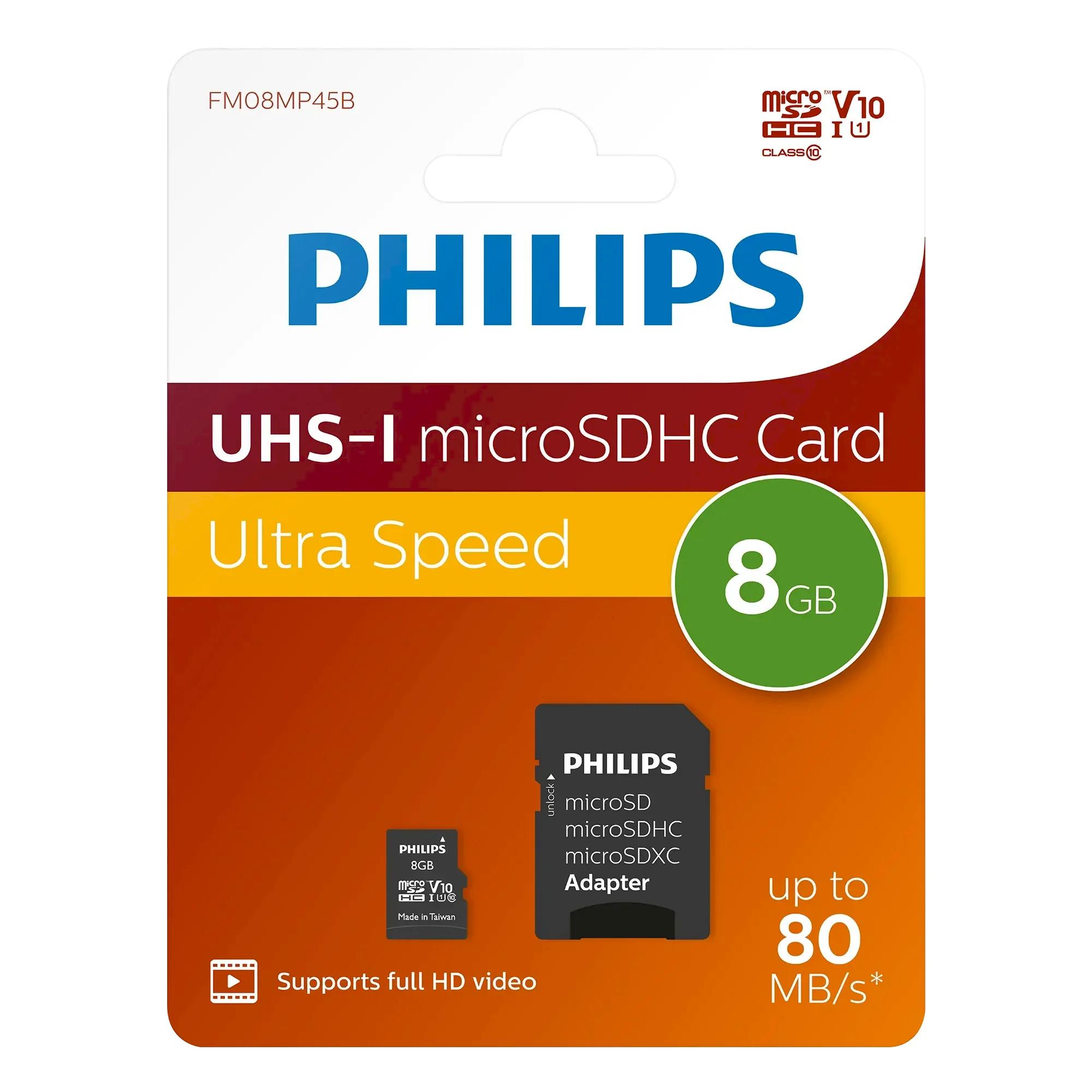 Philips FM08MP45B MicroSDHC Atmiņas karte 8GB