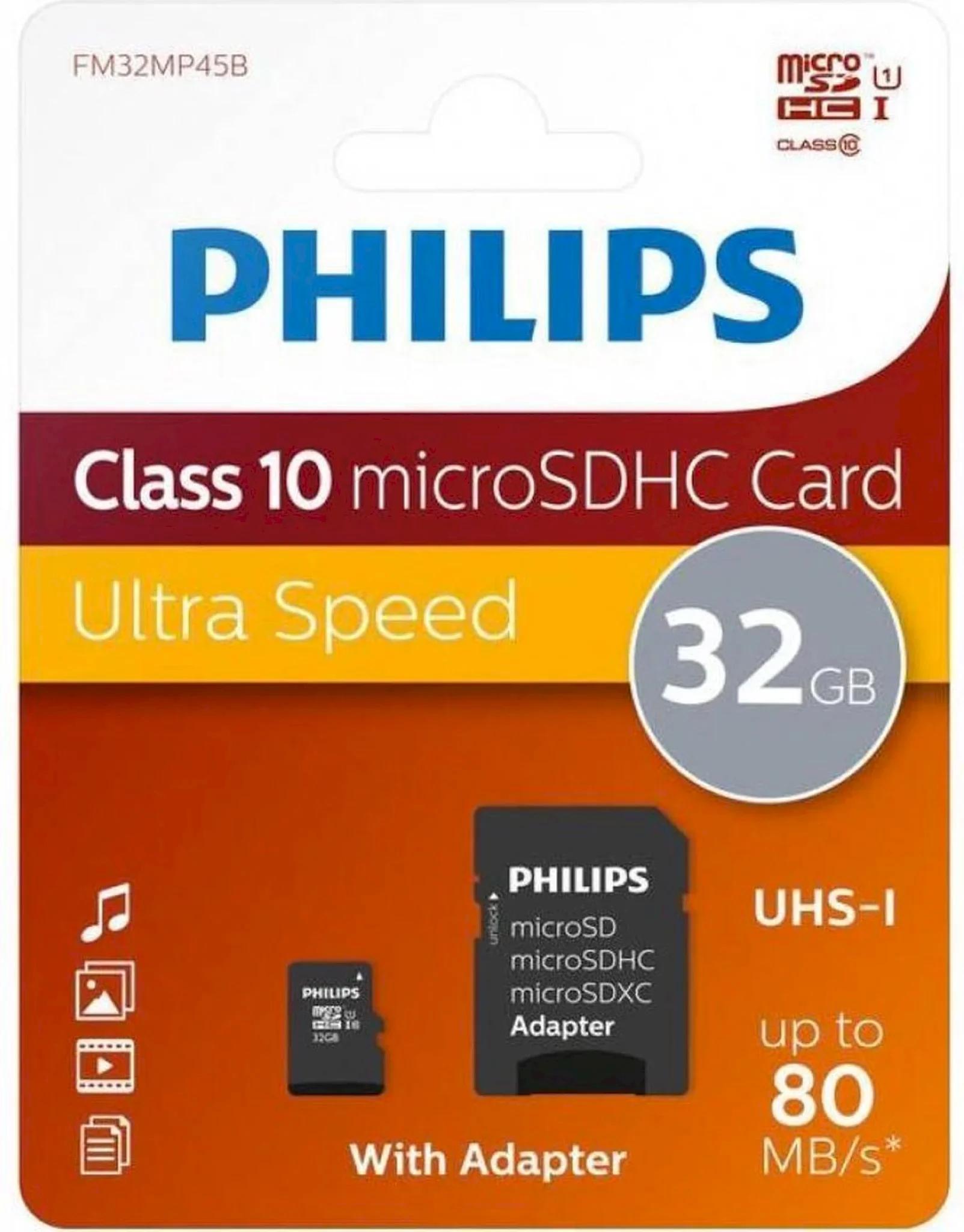 Philips FM32MP45B microSDHC Atmiņas karte 32GB