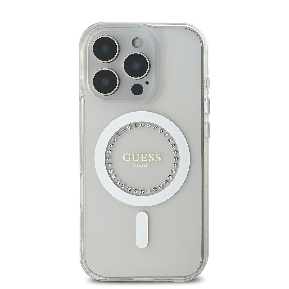 Guess IML Rhinestones Ring MagSafe Case