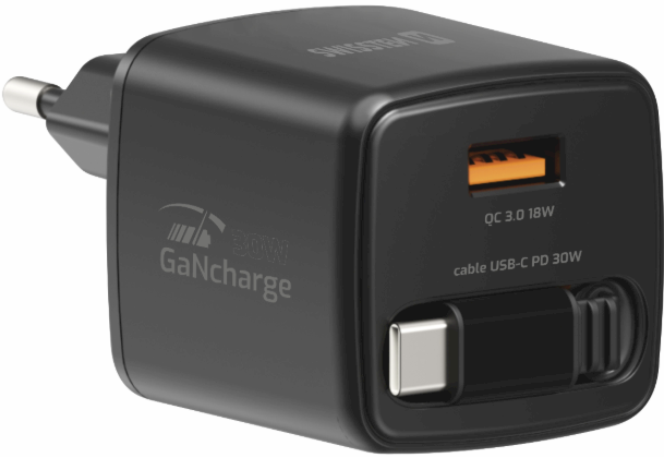 Swissten SlideCHARGE Tīkla Lādētājs GaN 30W