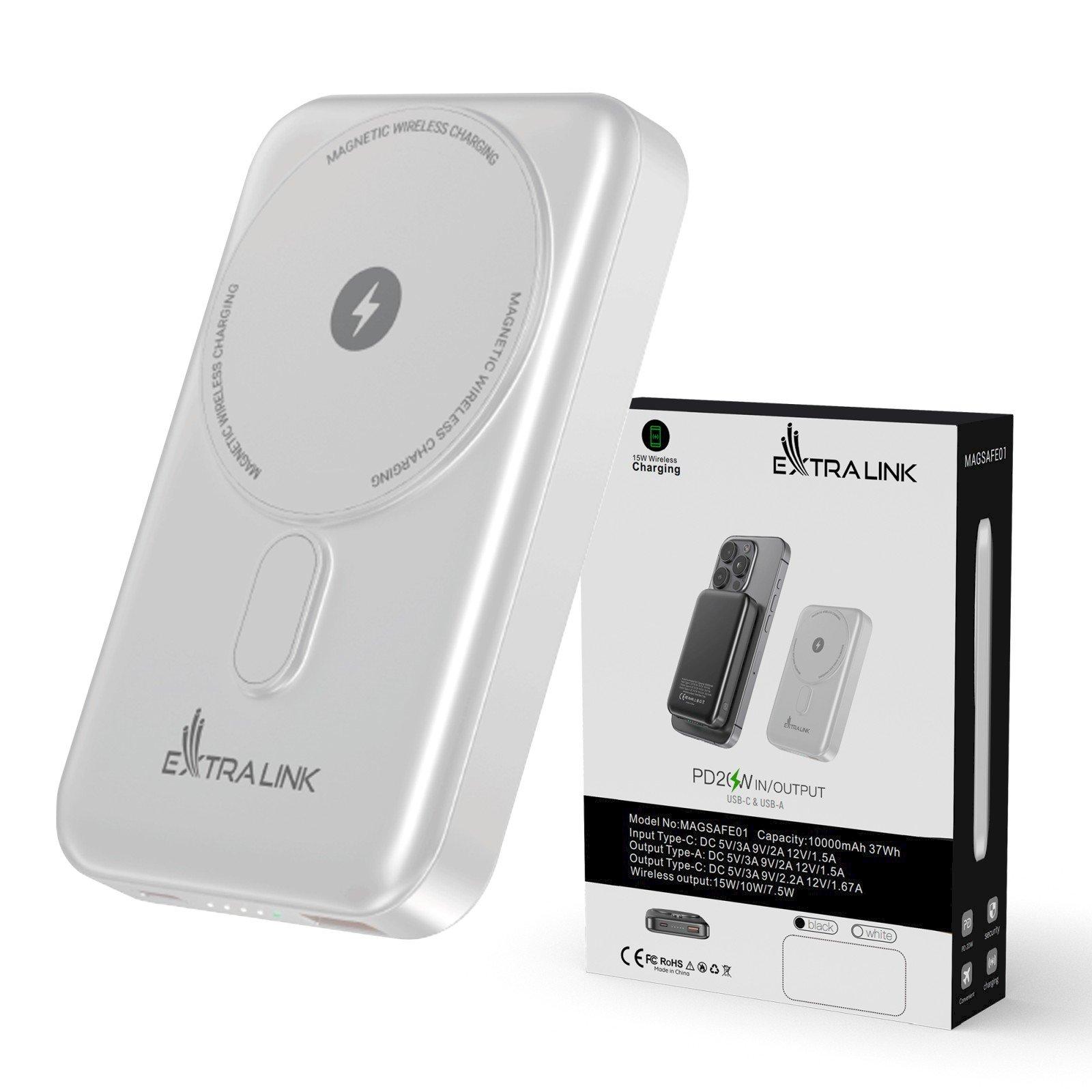 Extralink MagSafe10000 mAh White Ārējais Akumulators