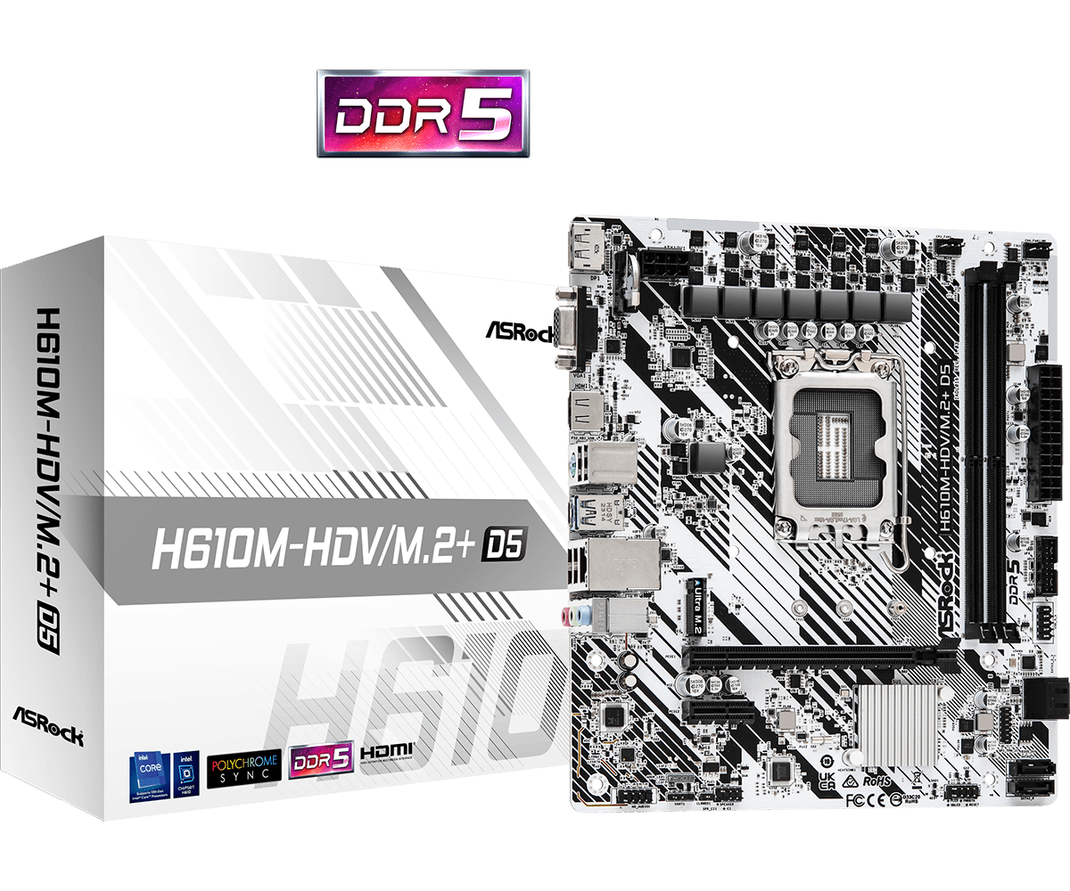 Asrock H610M-HDV M.2+ D5 Mātesplate