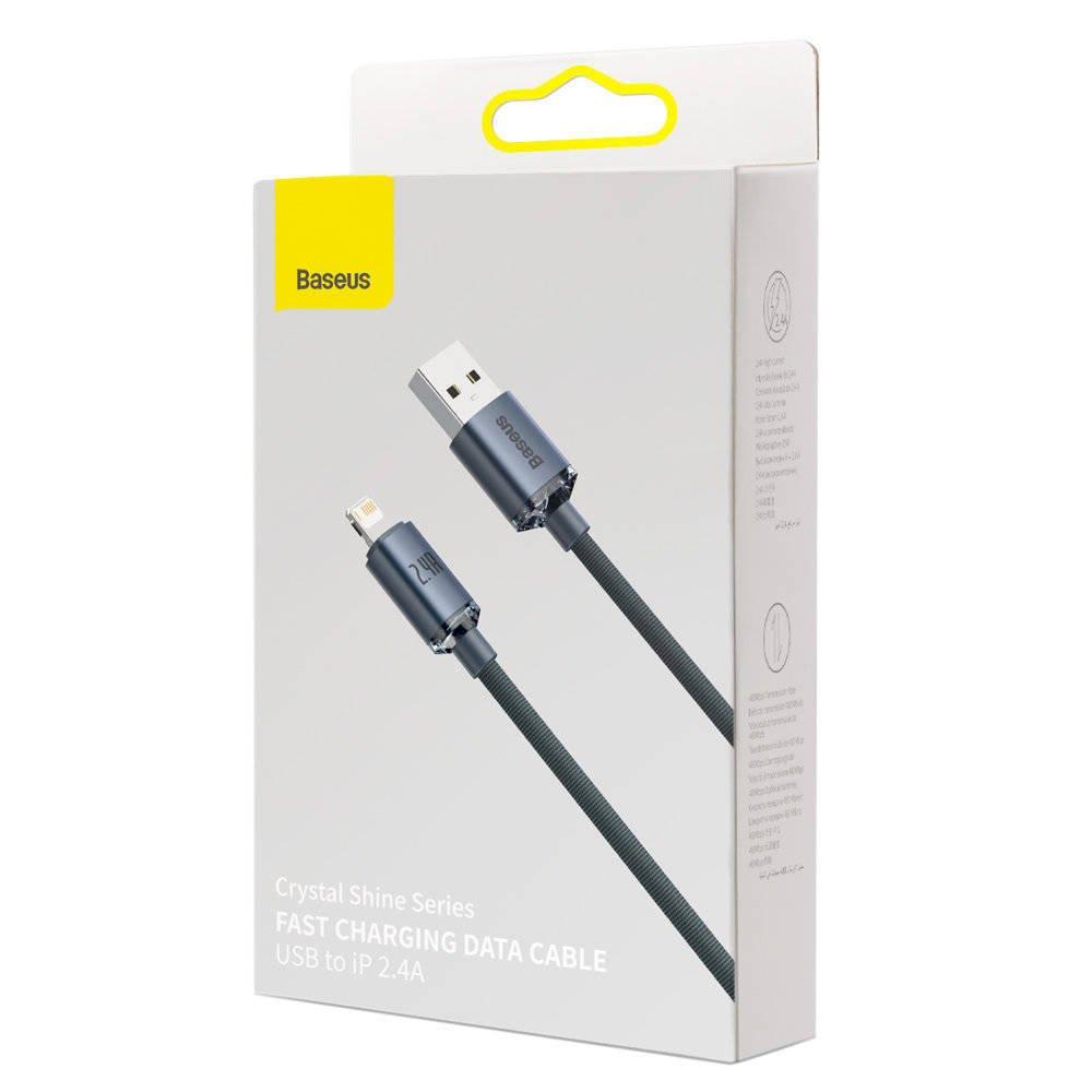 Baseus Crystal Shine Lightning USB-A kabelis