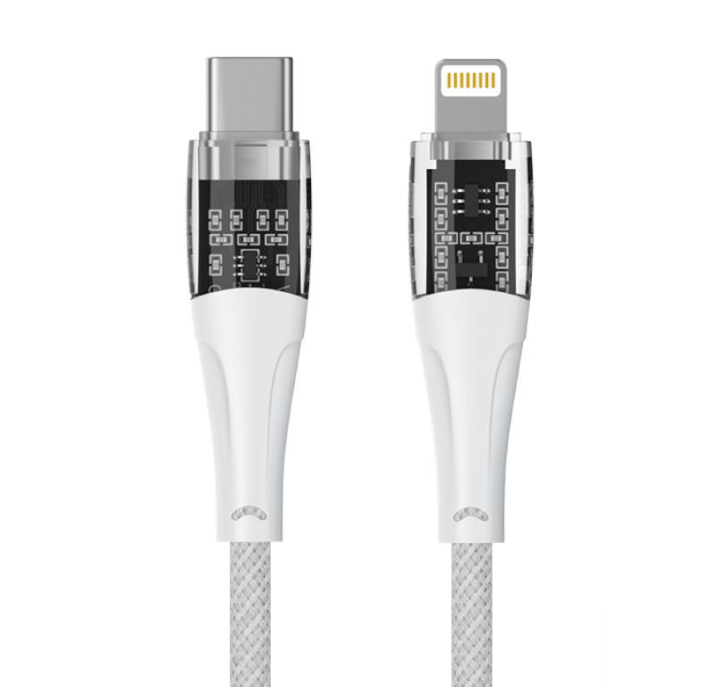 Qualo QTCN-CL-00 Transparent Nylon Kabelis USB-C