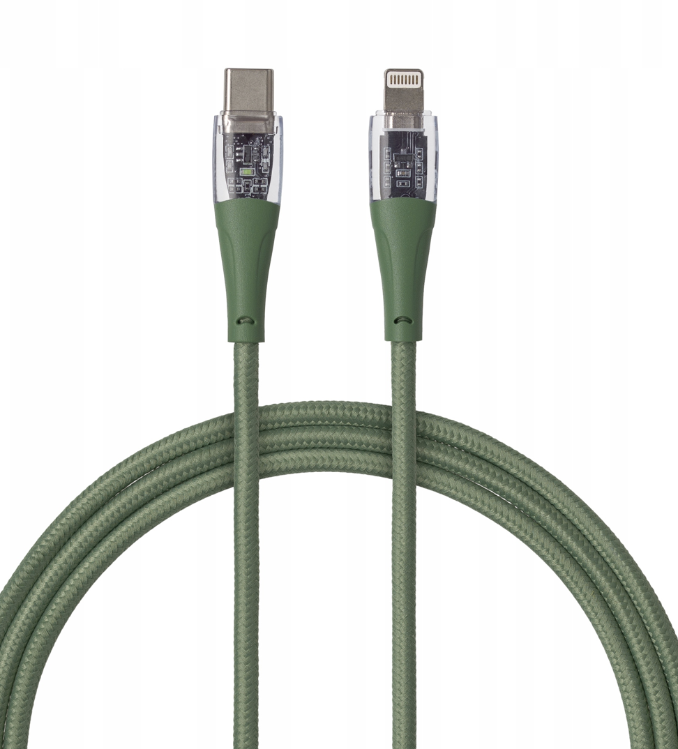 Qualo QTCN-CL-04 Transparent Nylon Kabelis USB-C