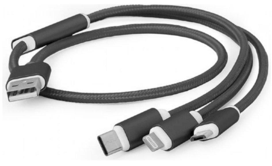 Gembird CC-USB2-AM31-1M USB 3-in-1 uzlādes kabelis
