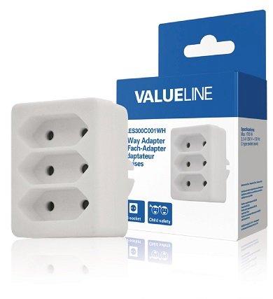 Valueline VLES300C001WH T-veida adapteris 220V ES
