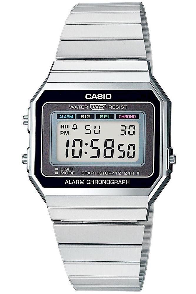 CASIO A700WE-1AEF Unisex pulkstenis / Sudraba