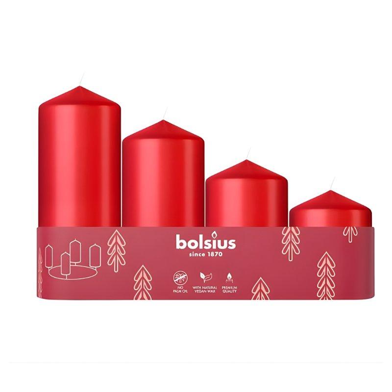 Bolsius Adventes Ziemassvētku Sveces 4gab 60x48mm
