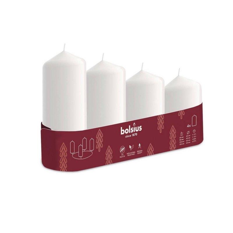 Bolsius Adventes Ziemassvētku Sveces 4gab 60x48mm