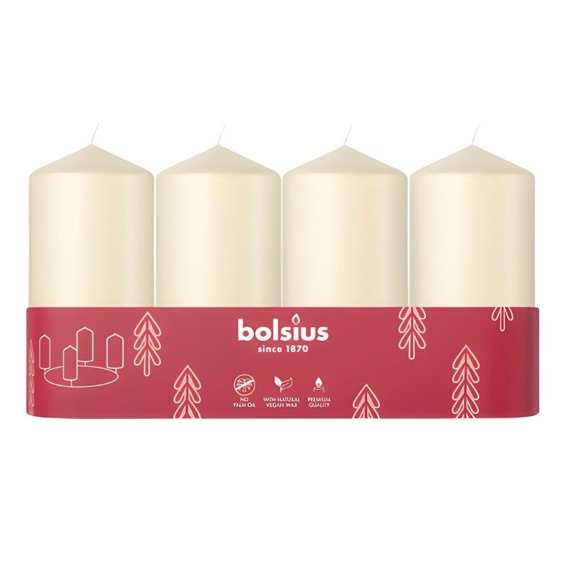 Bolsius Cilindra Sveces 4gab 100x48mm Cream