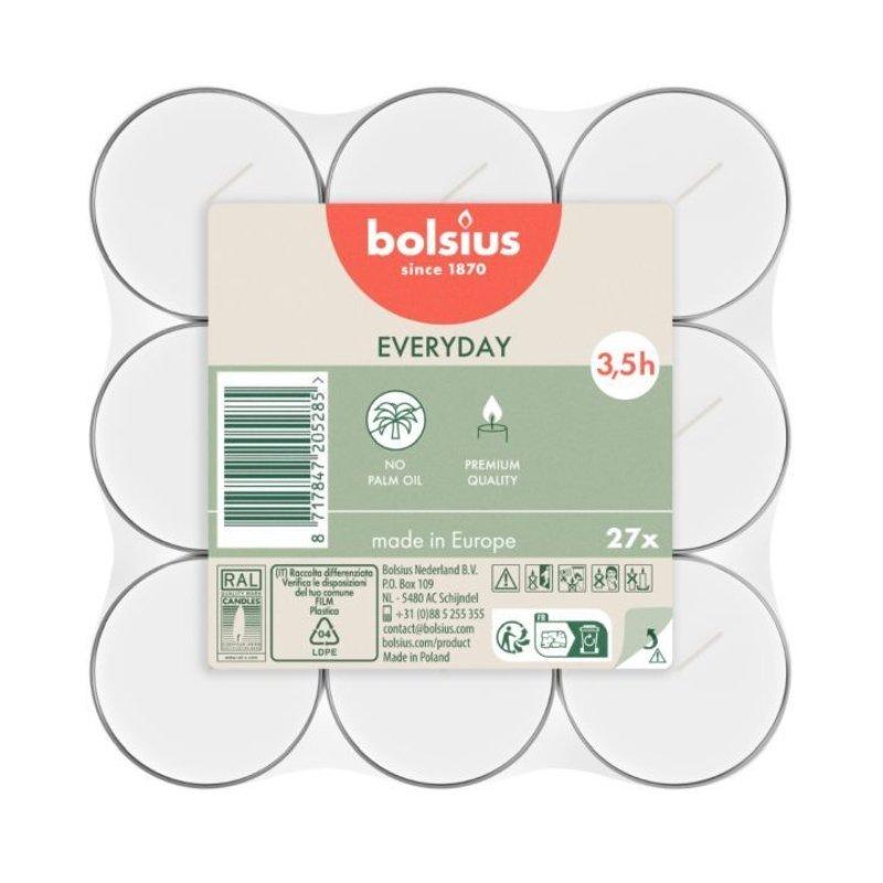 Bolsius Tējas Sveces Baltas 27gab