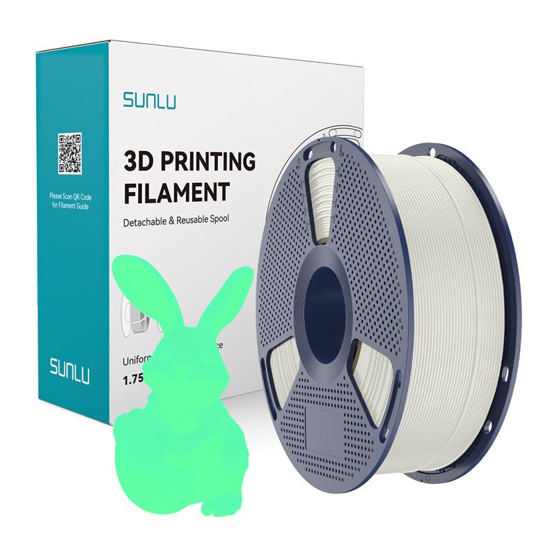 Sunlu PLA Glow-in-the-Dark Filament (White and