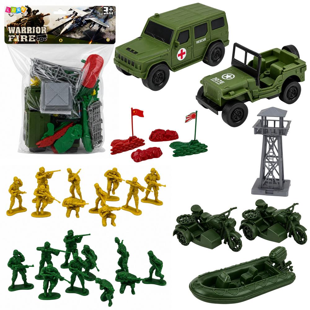 LEAN TOYS Zestaw Militarny Żołnierzyki Pojazdy