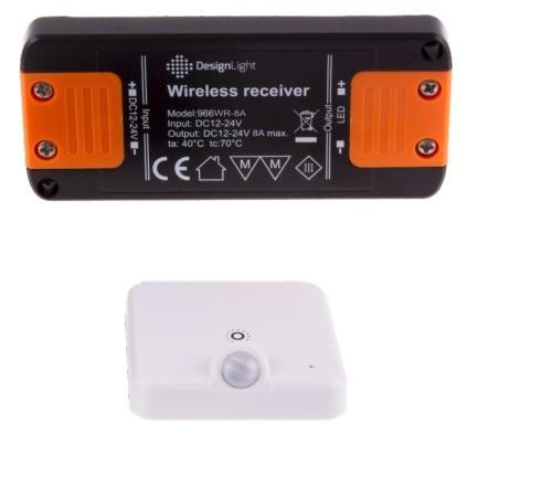 Wireless motion sensor 12-24Vdc, 8A, controller