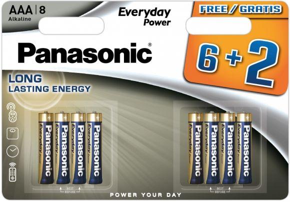 Akumulators Panasonic  Everyday Power LR03EPS/8B 6+2