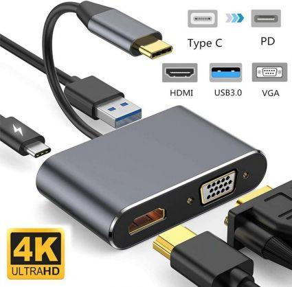 Kabelis Riff  4in1 Adapter converter USB-C