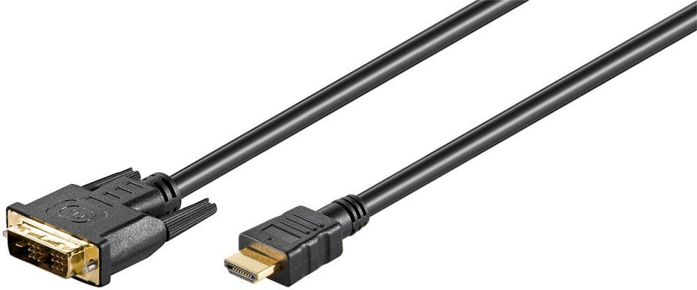 Monitoru piederums Goobay  DVI-D/HDMI cable, gold-plated